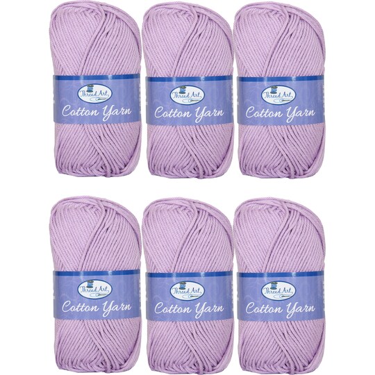 Threadart 100% Pure Cotton Crochet Yarn Size 4 | 50 gram Skeins | Worsted Medium | 85 yds per Skein | 30 Colors Available | Singles, 3 Packs, 6 Packs